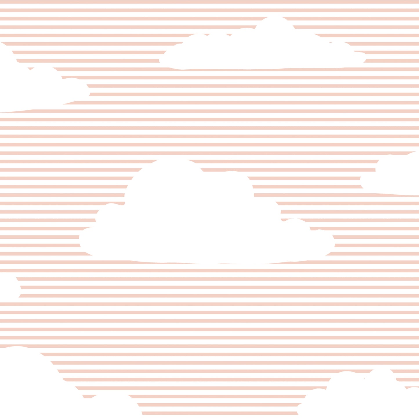 Clouds and Stripes Wallpaper - Pink