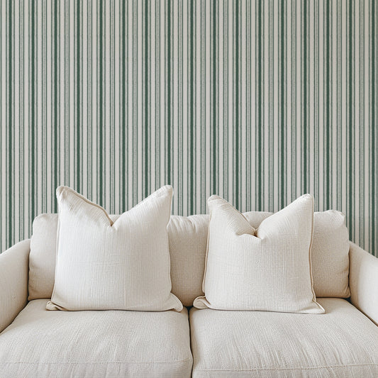 Cottage Stripes in Pine shown in a living room.