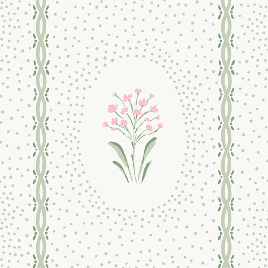 Cottage Dainty Floral Wallpaper - Light Green