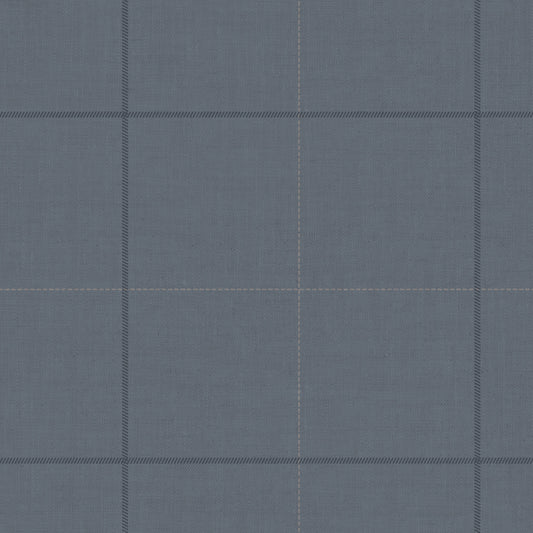 Closeup view of our Dainty Plaid Wallpaper in Blue.