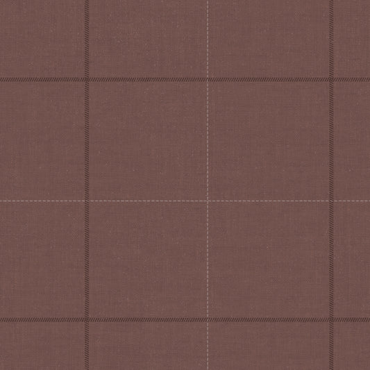 Closeup view of Dainty Plaid Wallpaper in Burgundy.