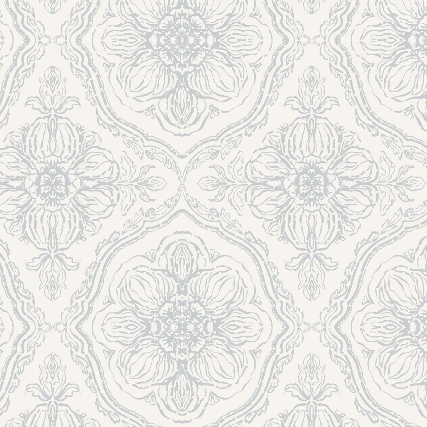 Decorative floral pattern in blue gray