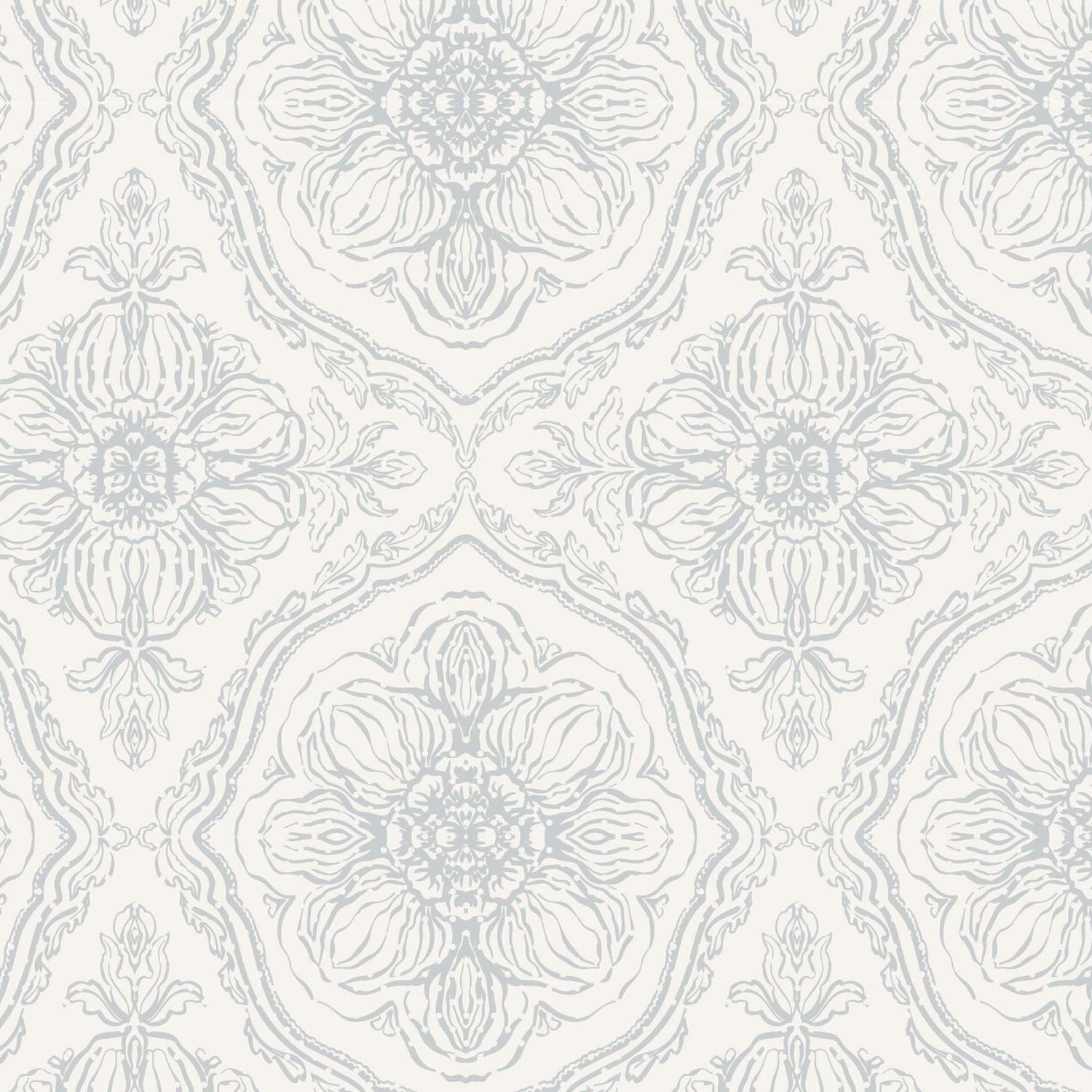 Decorative floral pattern in blue gray