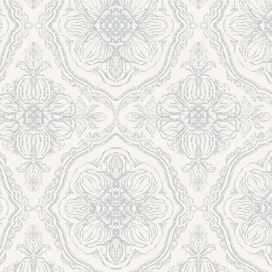 Decorative floral pattern in blue gray