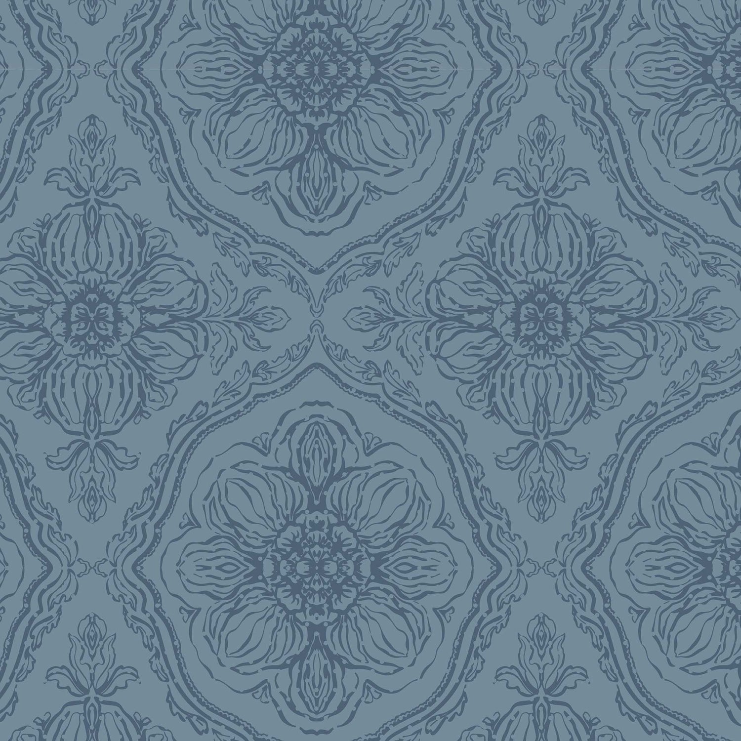 Decorative floral pattern in blue