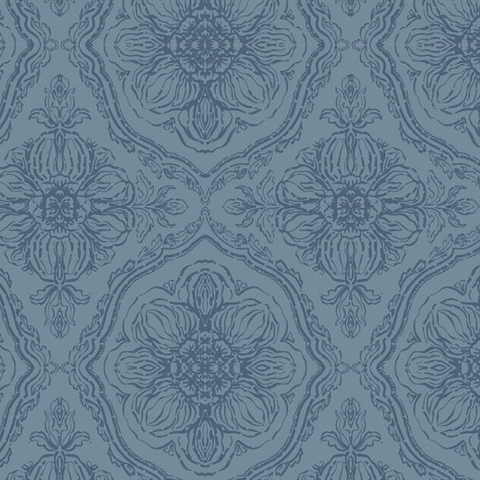 Decorative floral pattern in blue
