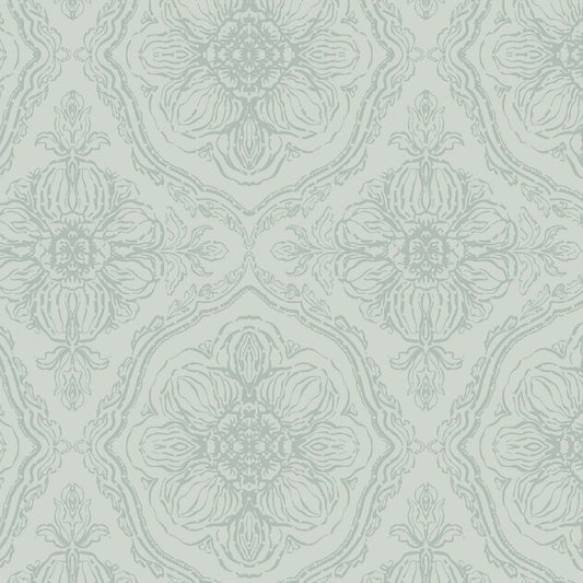 Damask Dahlias Wallpaper - Sage