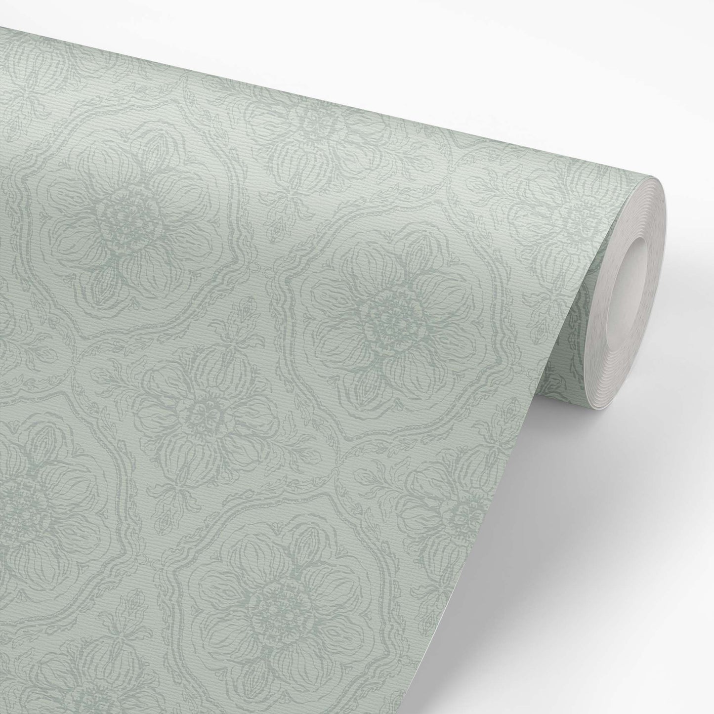 Roll of sage floral wallpaper