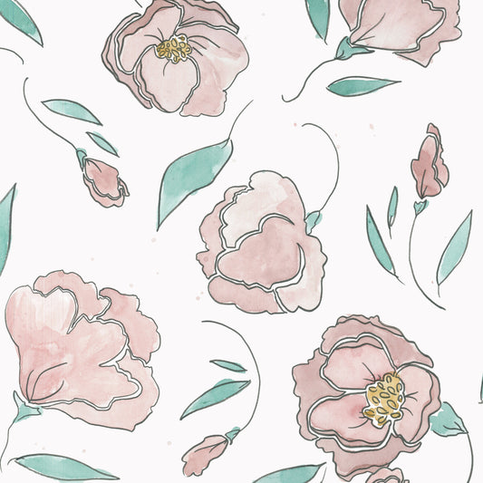 Dancing Peonies Wallpaper - Rose