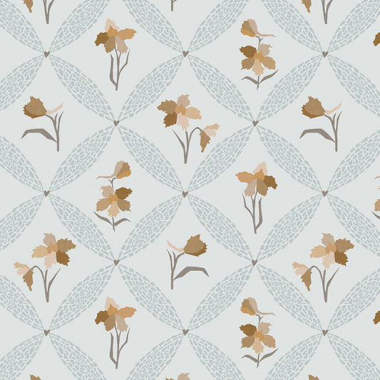 Delphinium Wallpaper in Cornflower Blue shown in a closeup view