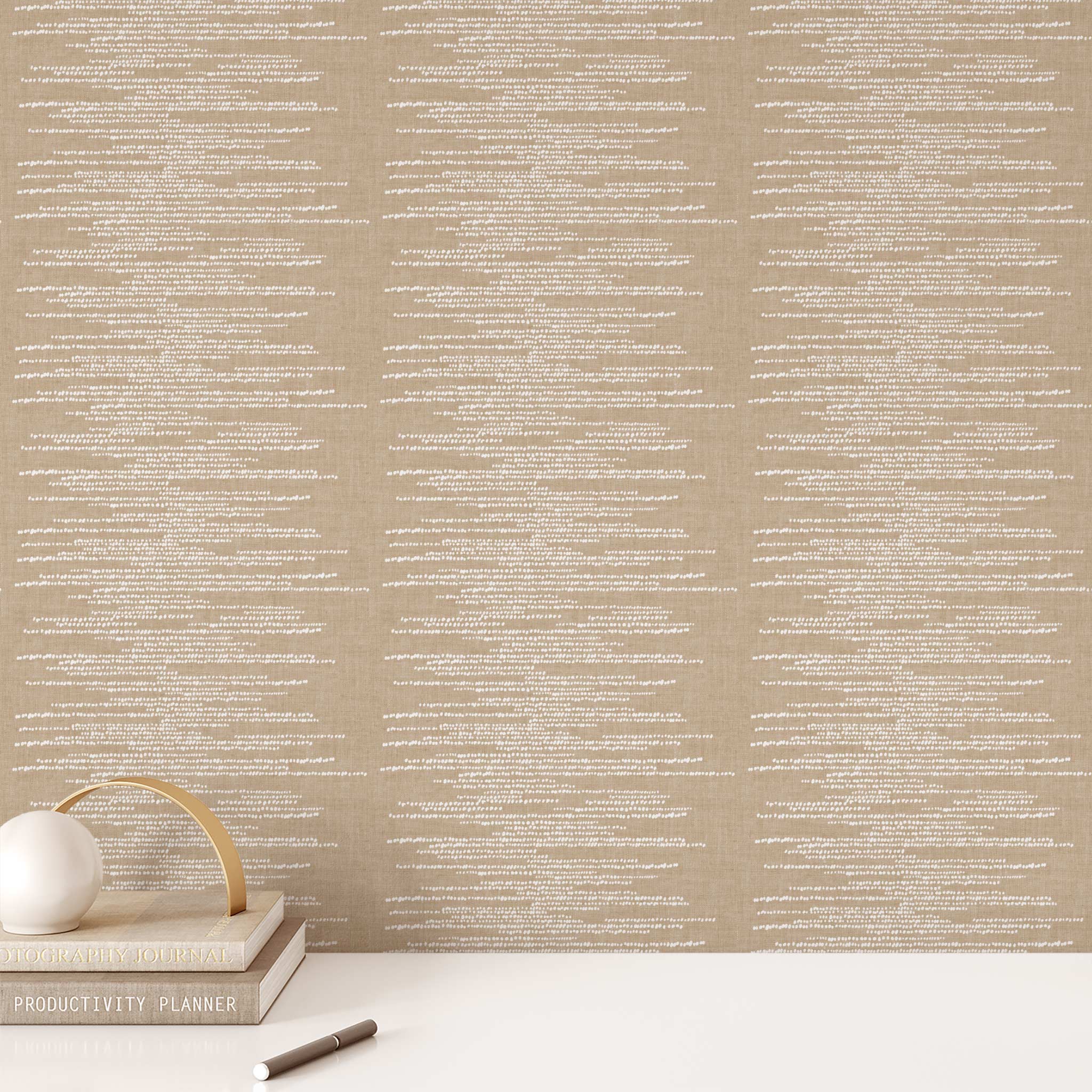 Dotted Lines Wallpaper - Beige – Ayara Home