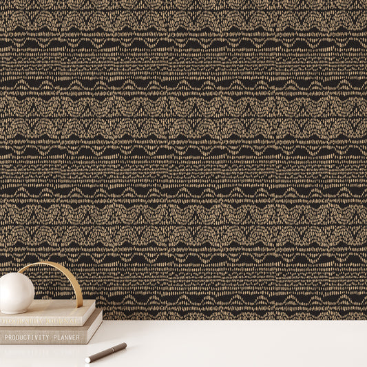 Tribal Removable Wallpaper  African Mudcloth Pattern  Peel and Stick   Wallternatives