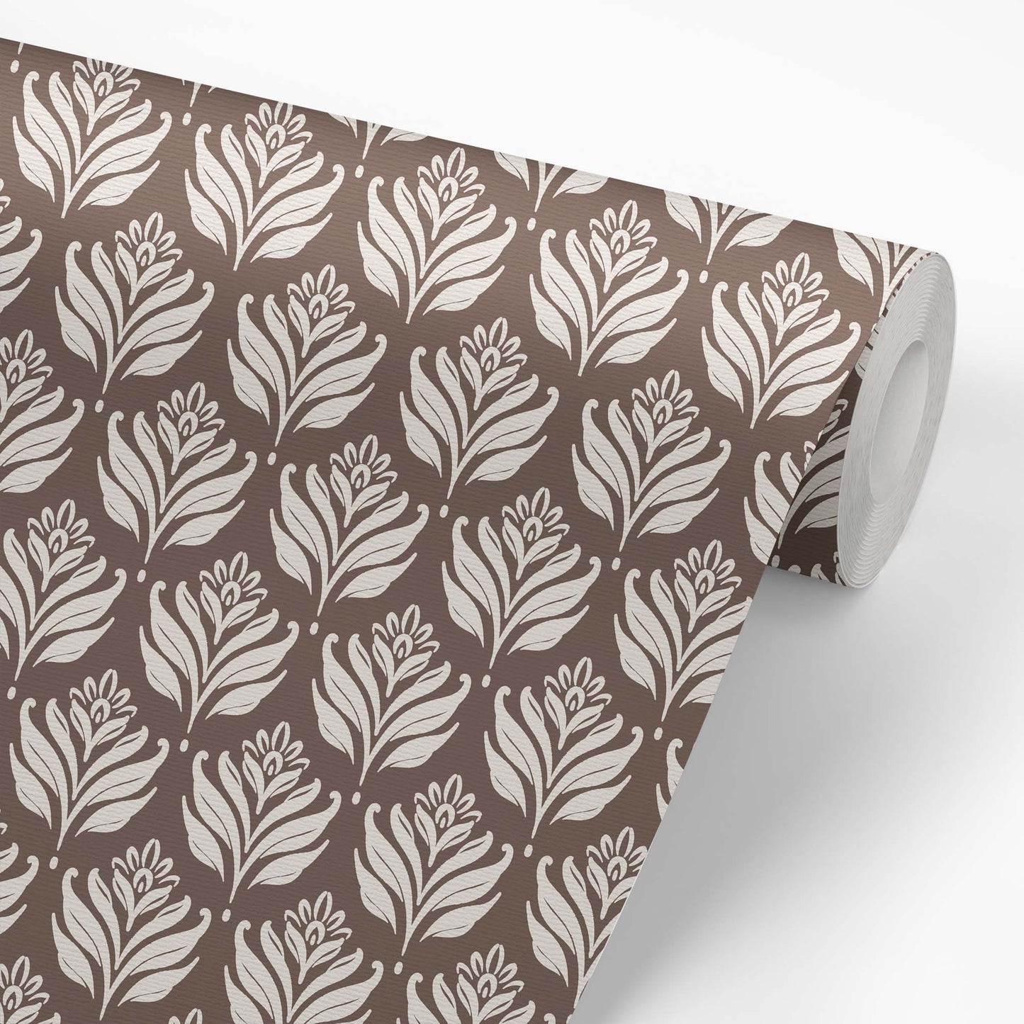 Elegant Leaves Wallpaper - Walnut