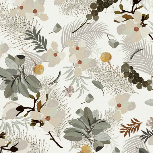 Ella Tropical Florals Wallpaper - Warm
