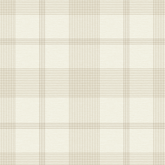 Plaid pattern with soft brown lines on a white background