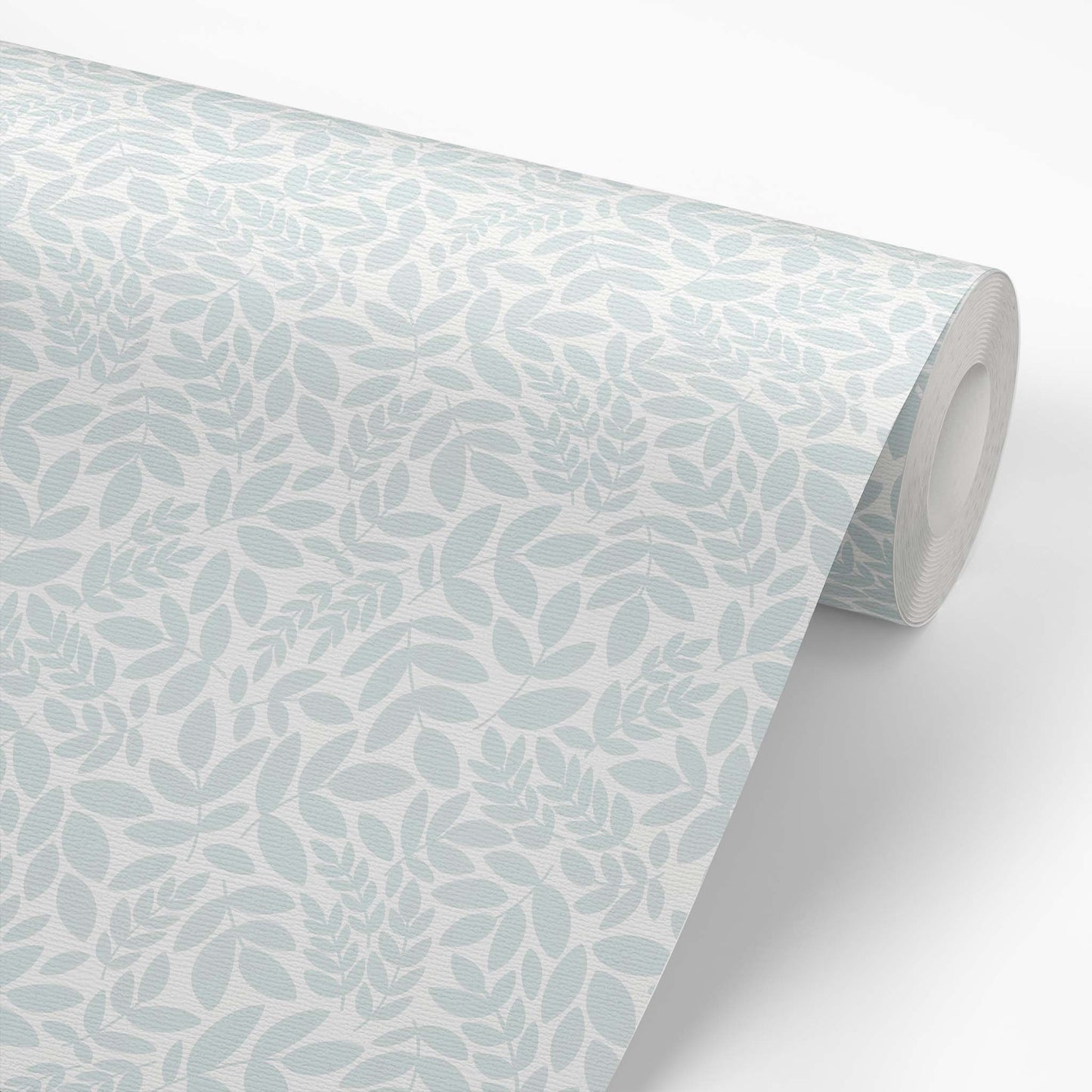Adorn your walls with our luxurious Falling Leaves Wallpaper in Cloudy Sky Blue. The scattered flowers add a subtle touch of elegance, while the soft blue hue brings a calming and sophisticated atmosphere to any room shown on a wallpaper roll.