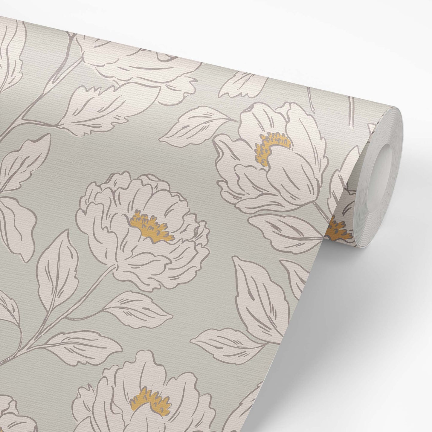 Wallpaper Roll featuring Floral Toile Peel and Stick, Removable Wallpaper in Neutral