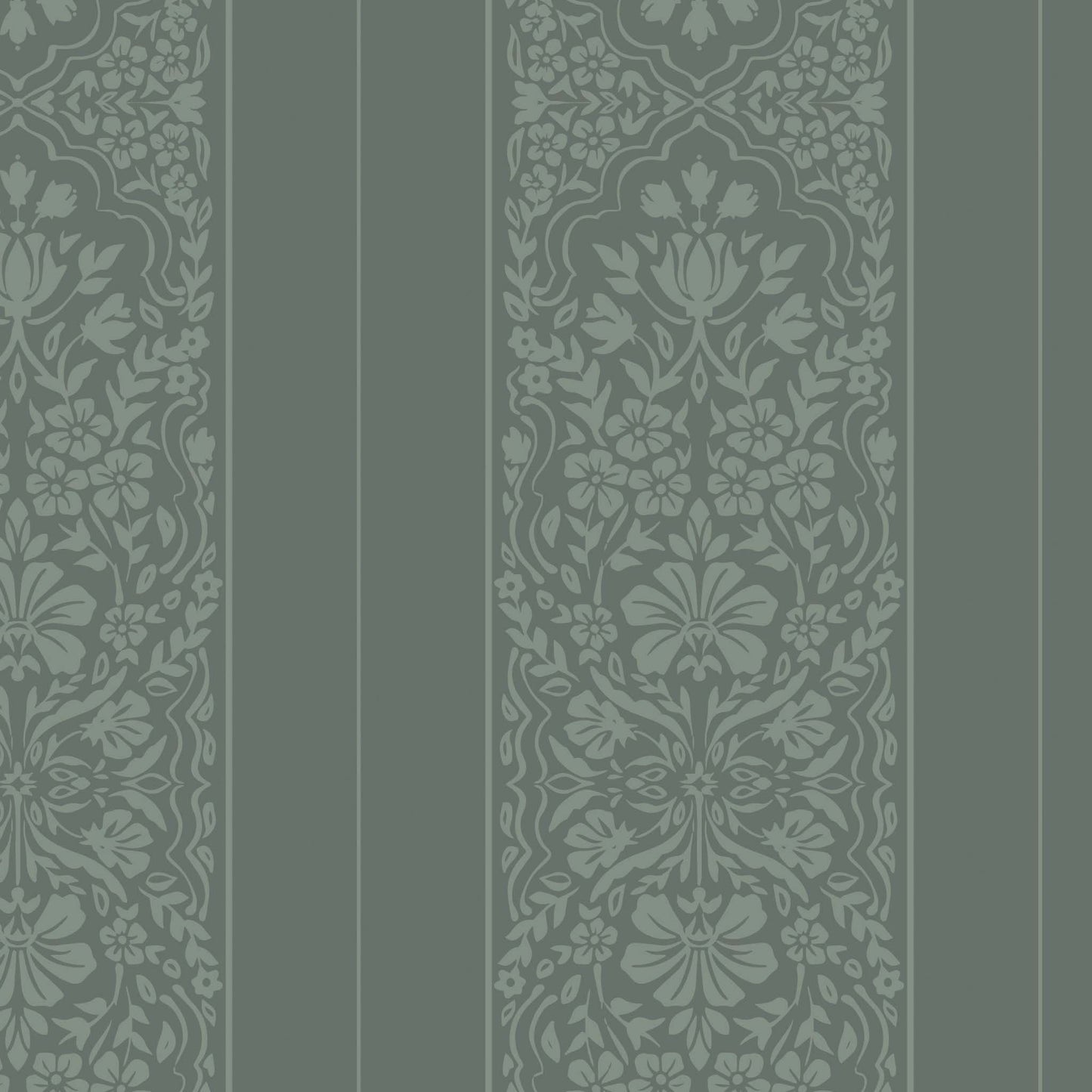 Decorative vertical stripe pattern in dark sage