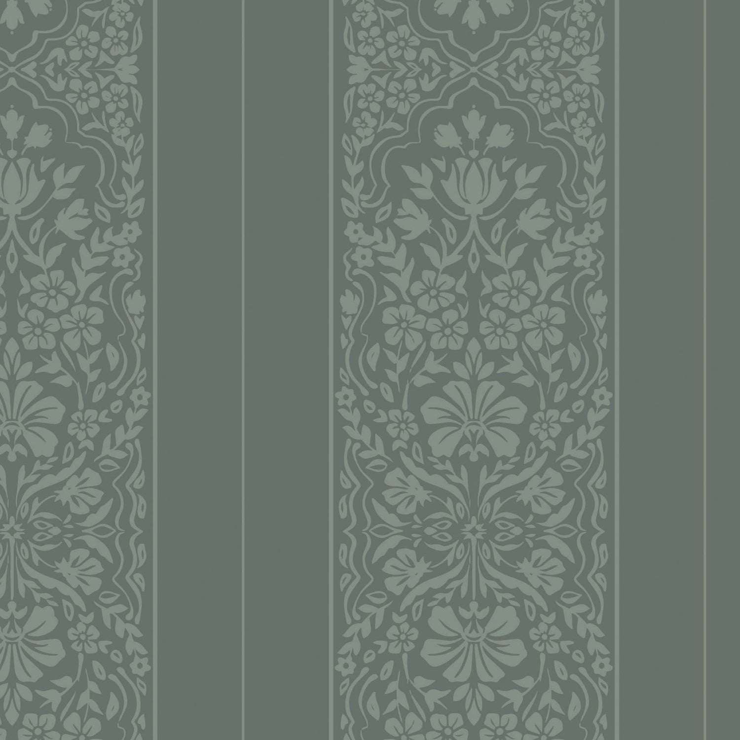 Decorative vertical stripe pattern in dark sage