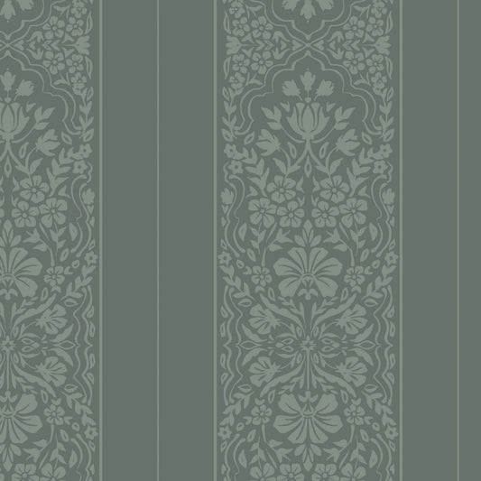 Decorative vertical stripe pattern in dark sage