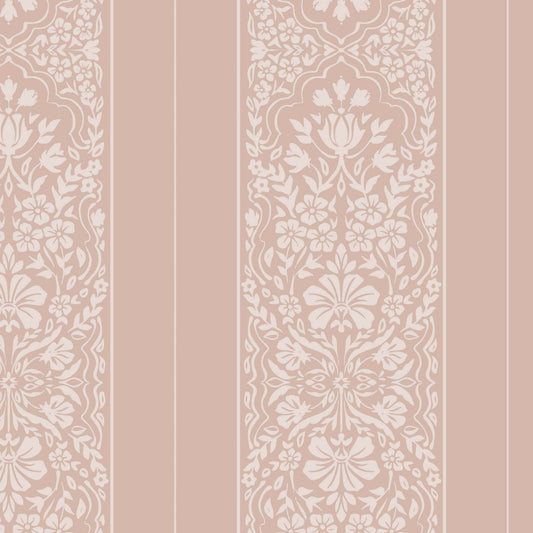 Decorative floral pattern on a pink background