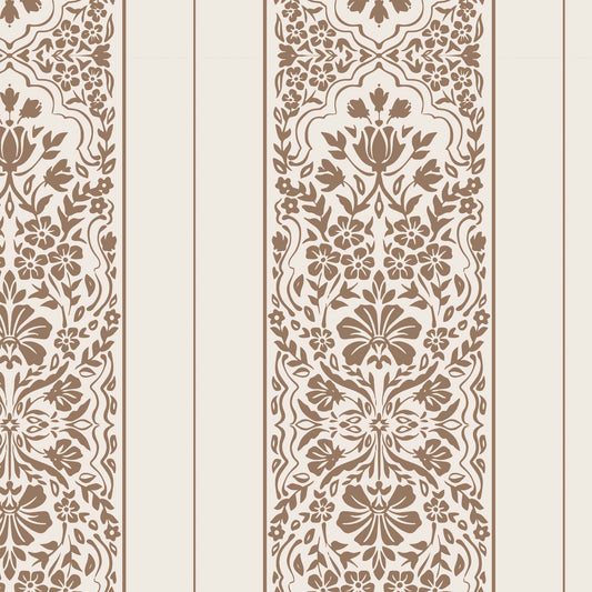 Decorative floral pattern with vertical stripes