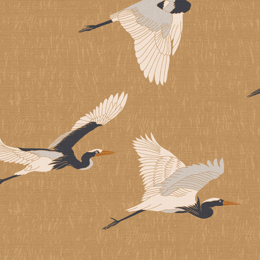 Flying Herons Wallpaper - Tawny