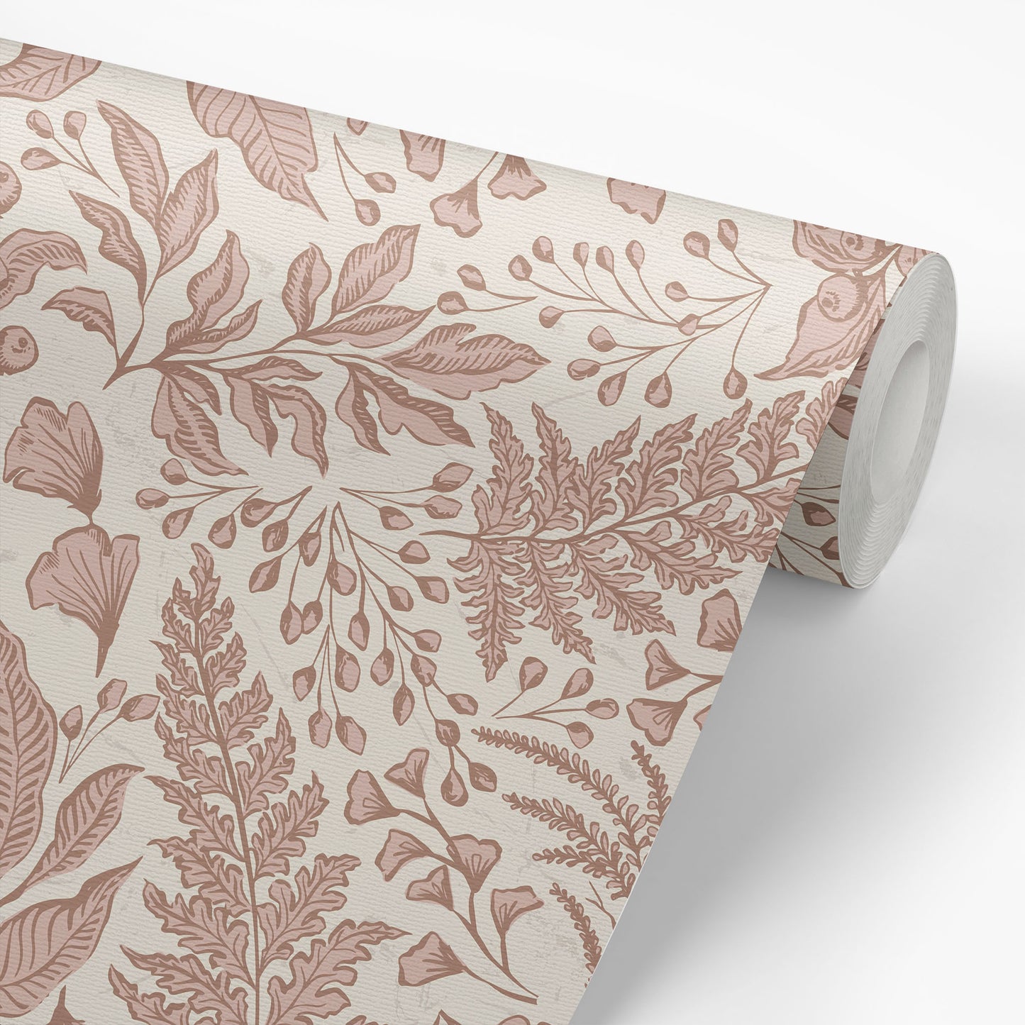 Roll of wallpaper with a floral pattern