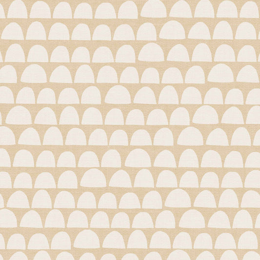 The Freehand Arches Wallpaper in Beige adds visual interest and a touch of whimsy to any room.