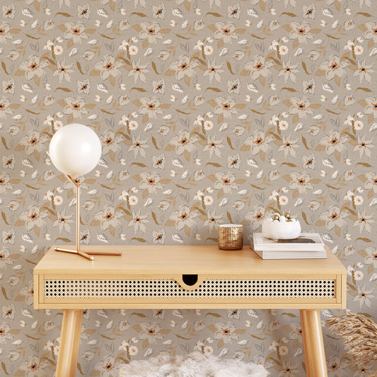 Bring a splash of natural beauty to your walls with this stunning Freehand Florals Wallpaper. Its vibrant dove gray tones and gorgeously done flowers will turn your walls into a literal work of art.