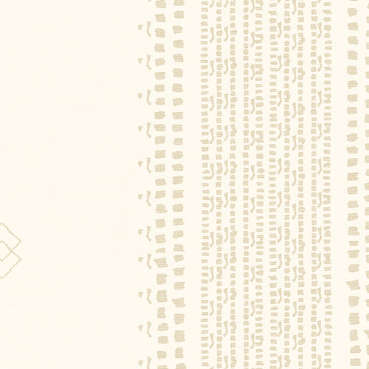 French Linen Stripes Wallpaper - Beige on Cream