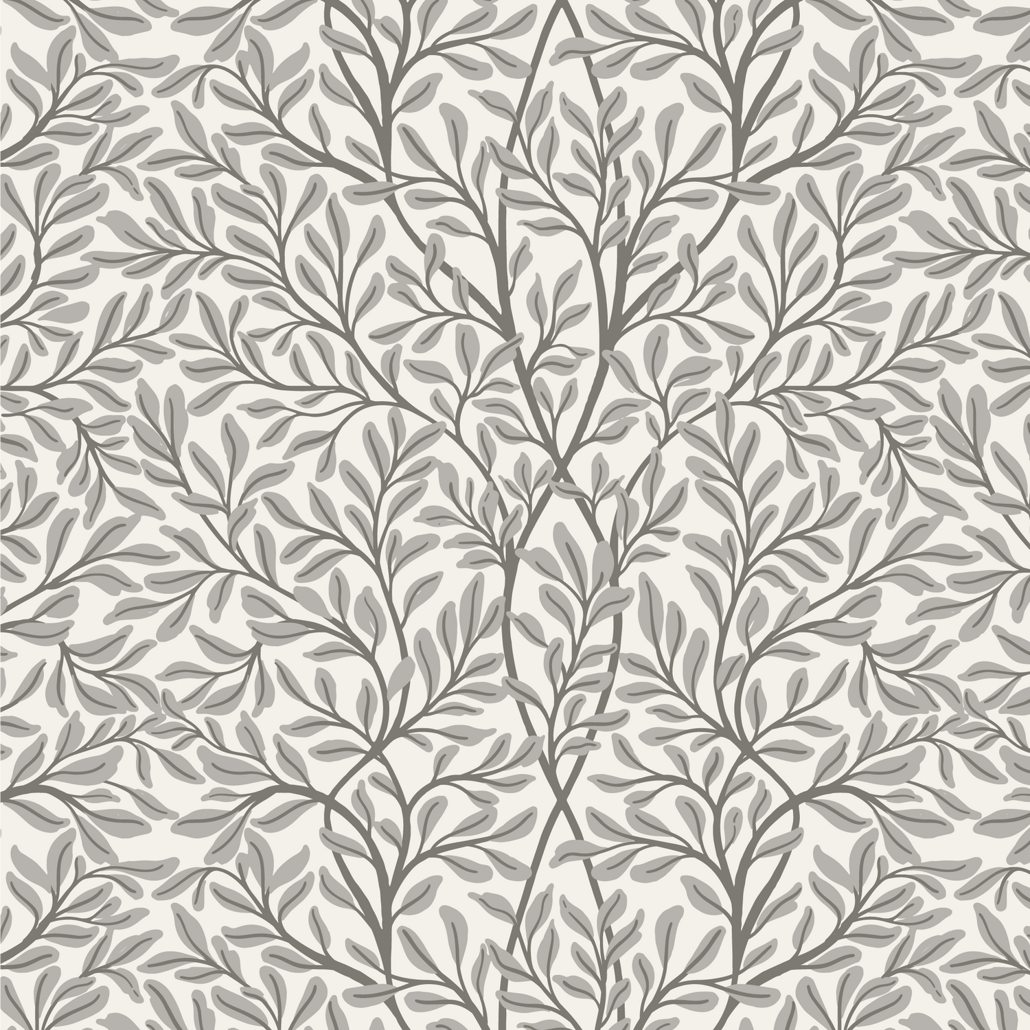 Introducing Nostalgia Nouveau Wallpaper, a luxurious addition to any space. Gray leaves are artfully scattered across the wallpaper, bringing a sense of nostalgia and sophistication.