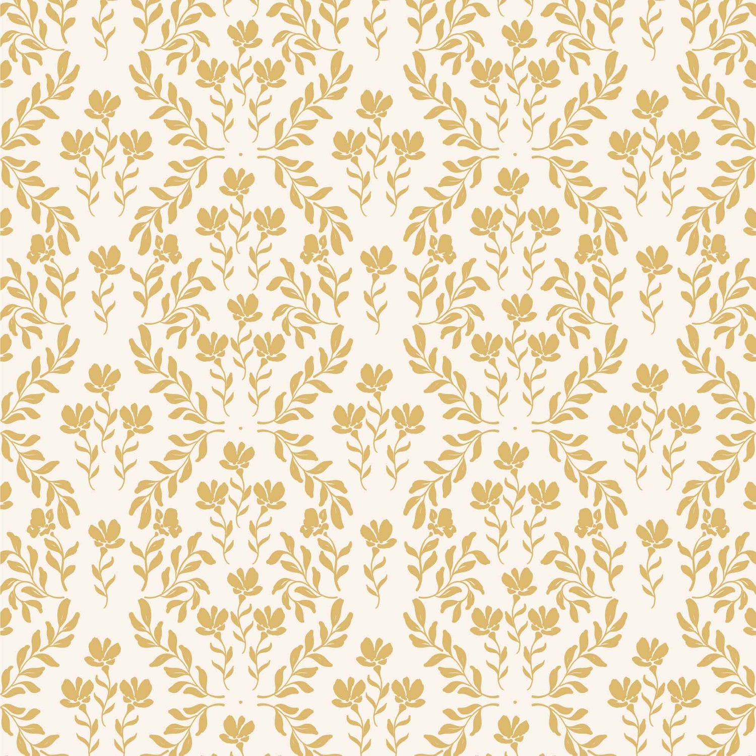 Indulge in the delicate beauty of our Renaissance Revival Wallpaper. Its soft ochre tones and intricate floral design exude elegance and sophistication, adding a touch of luxury to any room.