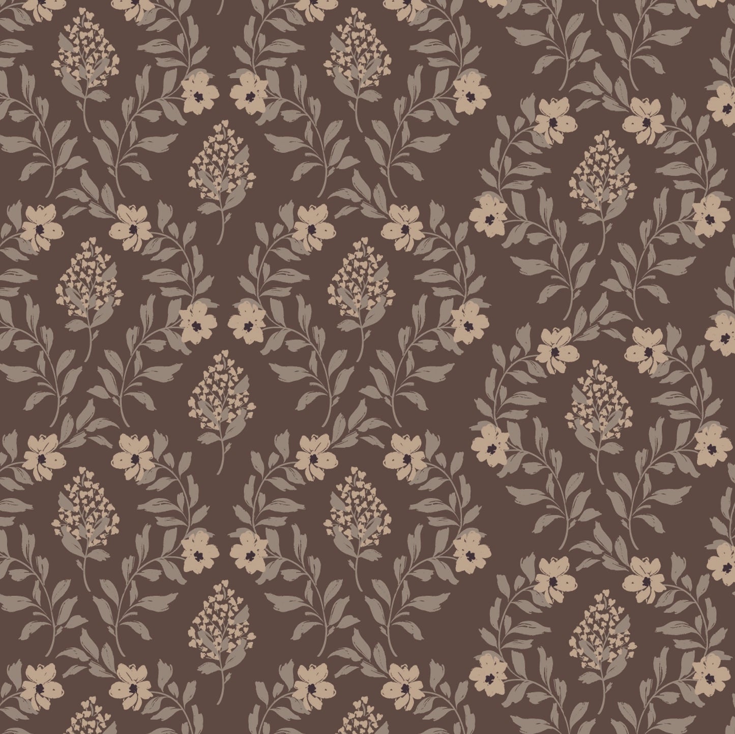 Hildegard Wallpaper in Brown shown close up.