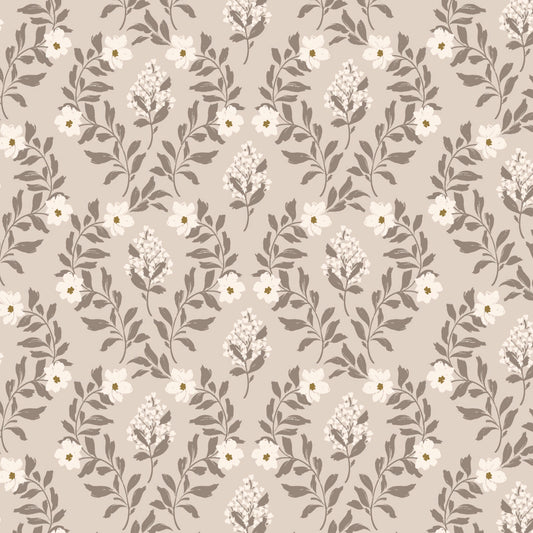 Hildegard Floral Wallpaper shown close up.