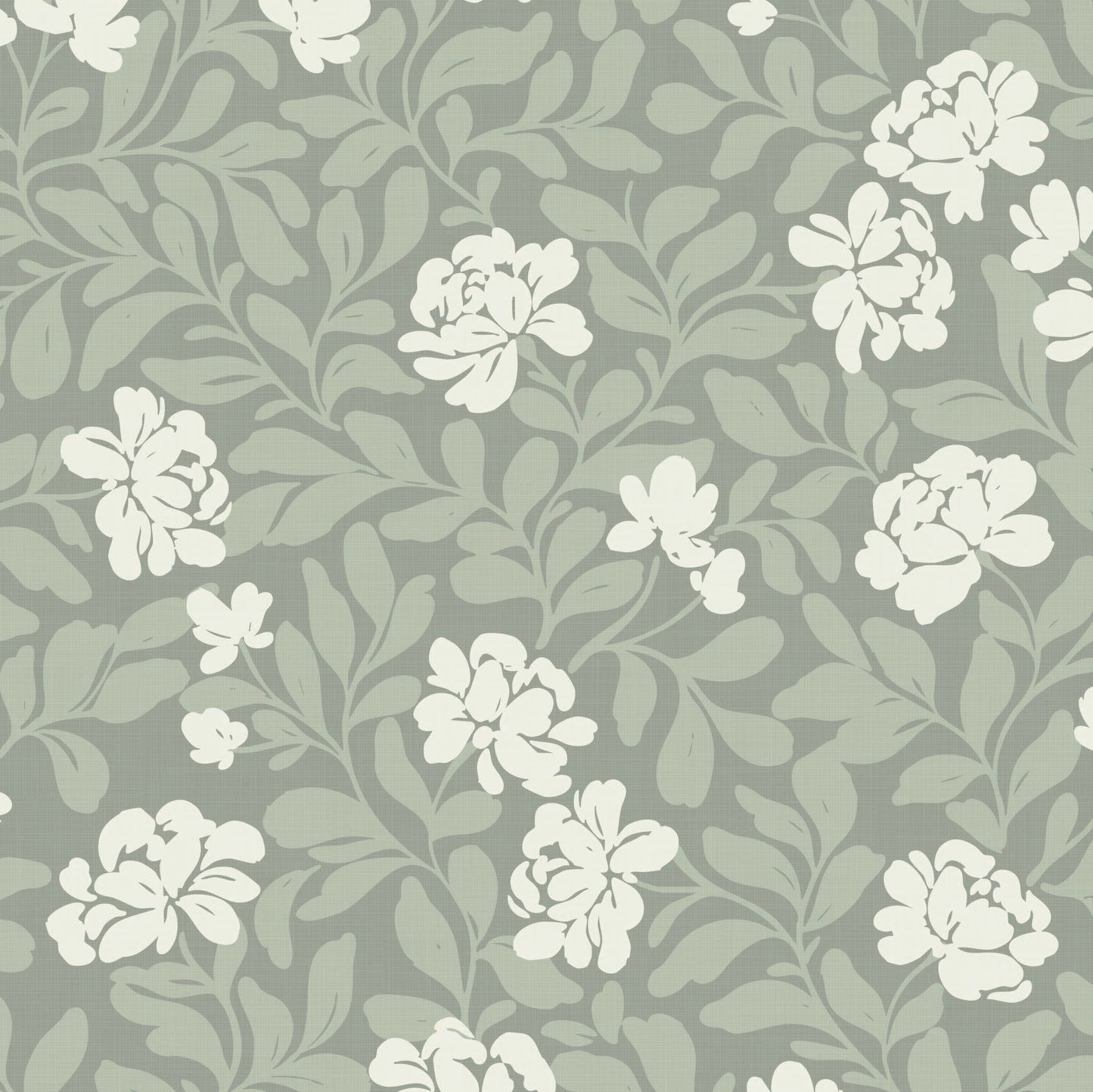 Peony Parade in Sage shown close up.