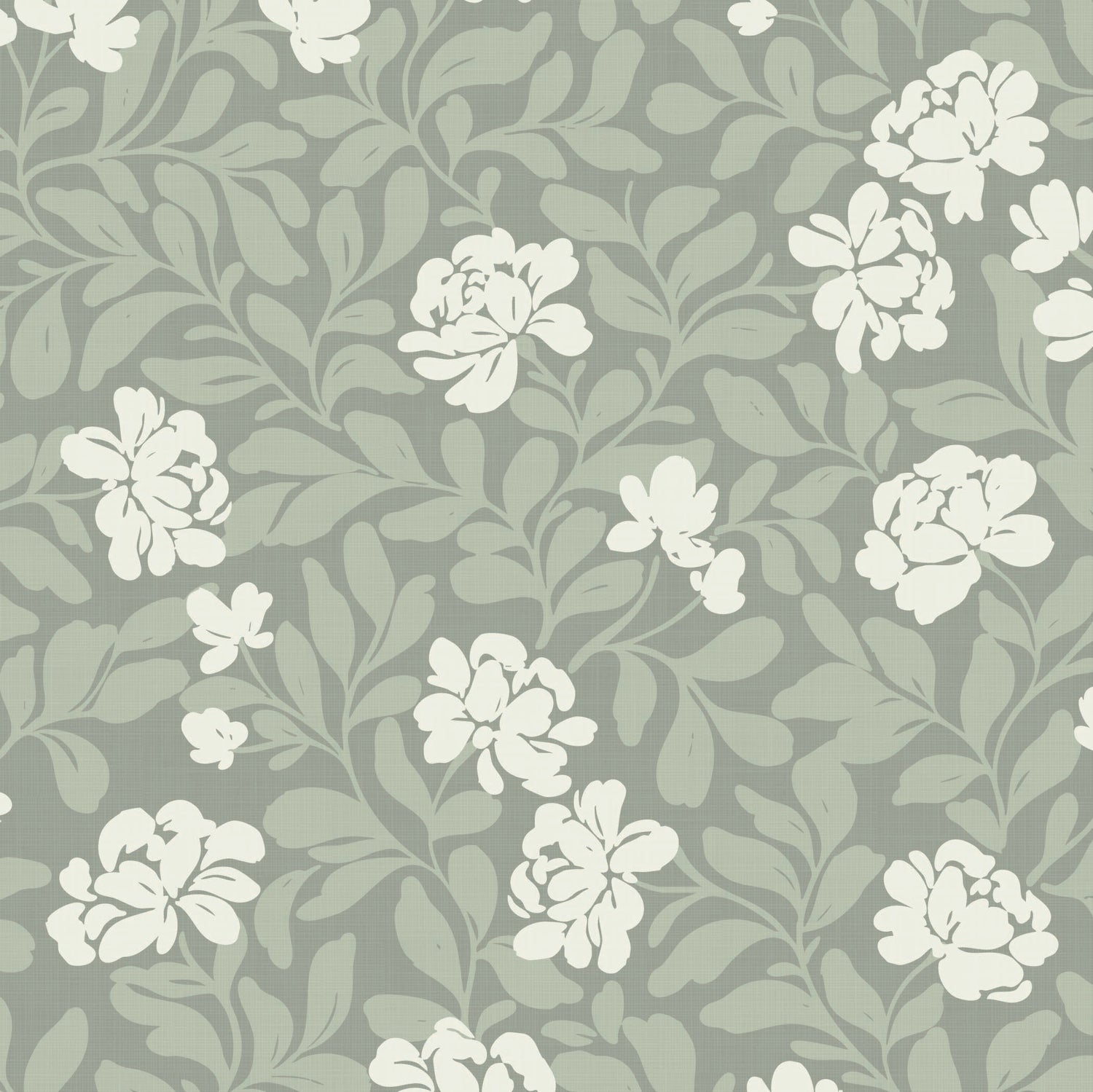 Peony Parade in Sage shown close up.