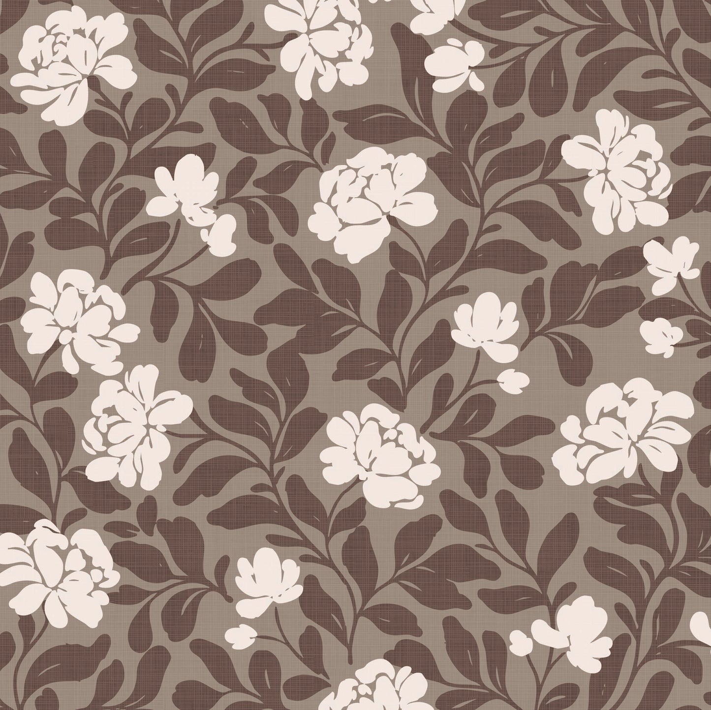 Peony Parade Wallpaper in Ash shown close up.