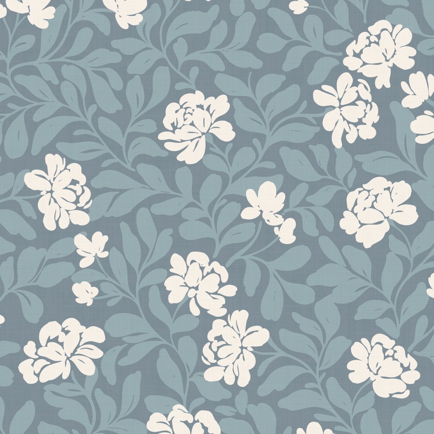 Peony Parade in Sky Blue shown close up.