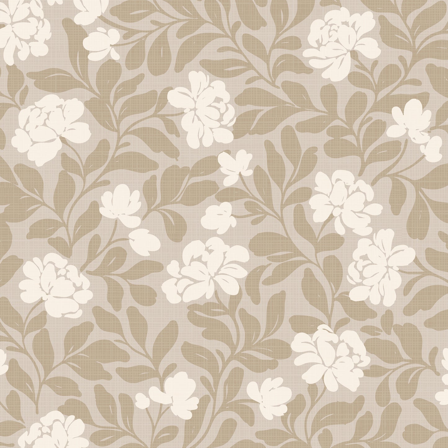 Peony Parade in Tan shown close up.