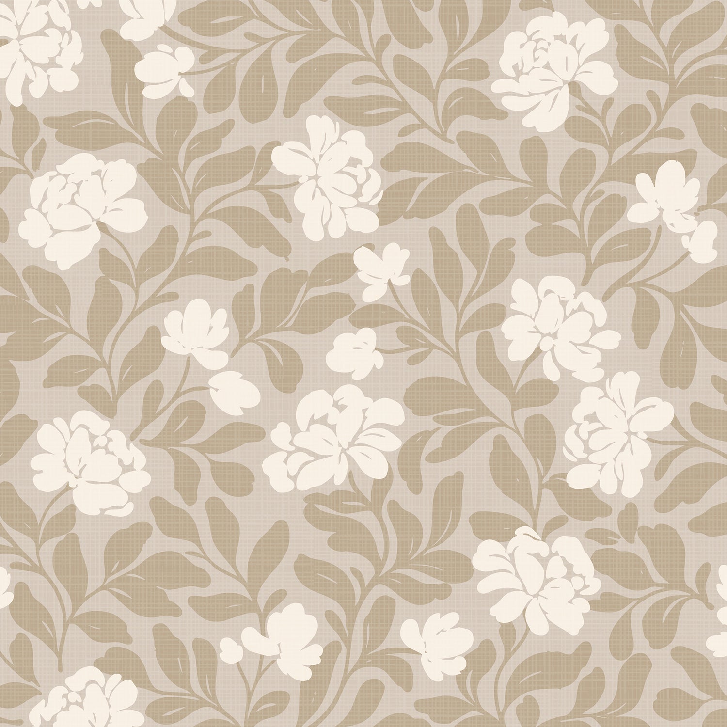 Peony Parade in Tan shown close up.