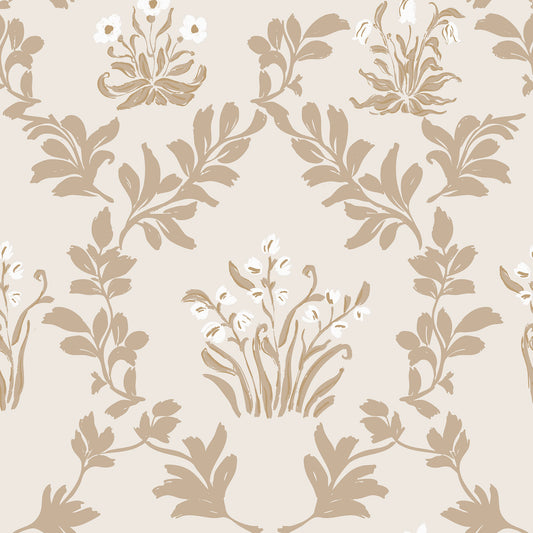 Praire Grass Wallpaper in Tan shown up close.