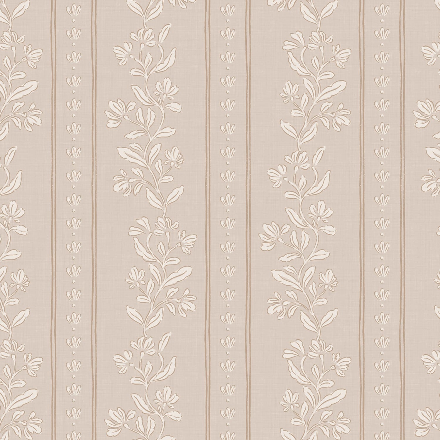 Striped Tulips Symphony Wallpaper in Desert Sand shown close up.