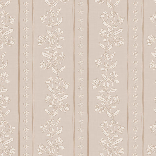 Striped Tulips Symphony Wallpaper in Desert Sand shown close up.