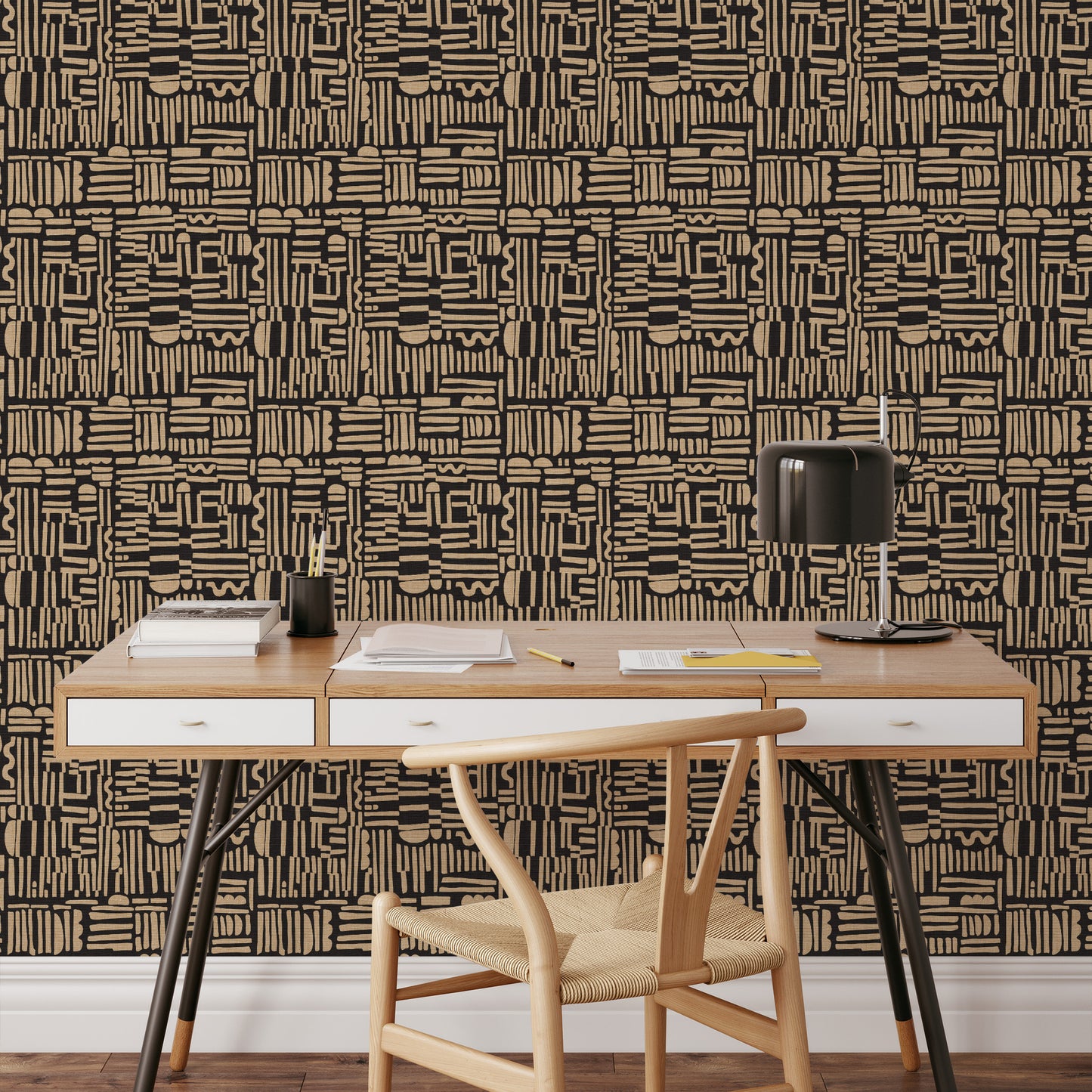 Introducing the statement wallpaper of your dreams, Geometric Lines Wallpaper - Charcoal. Feel the avant-garde artistry of this exclusive design as its funky lines add a delightful flair to your walls.