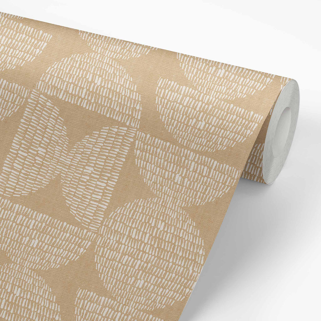 Half Circle Blocks Wallpaper - Cream on Beige – Ayara Home