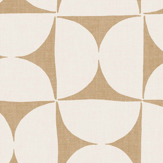Half Circle Tile Wallpaper - Cream on Beige