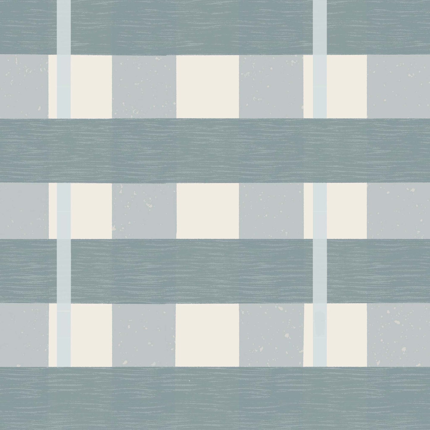 Handdrawn Plaid Wallpaper - Cloudy Sky Blue
