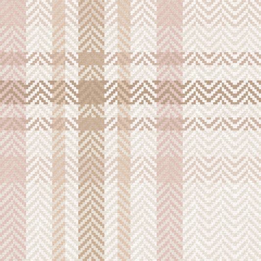 Heritage Plaid Wallpaper in Blush shown close up.
