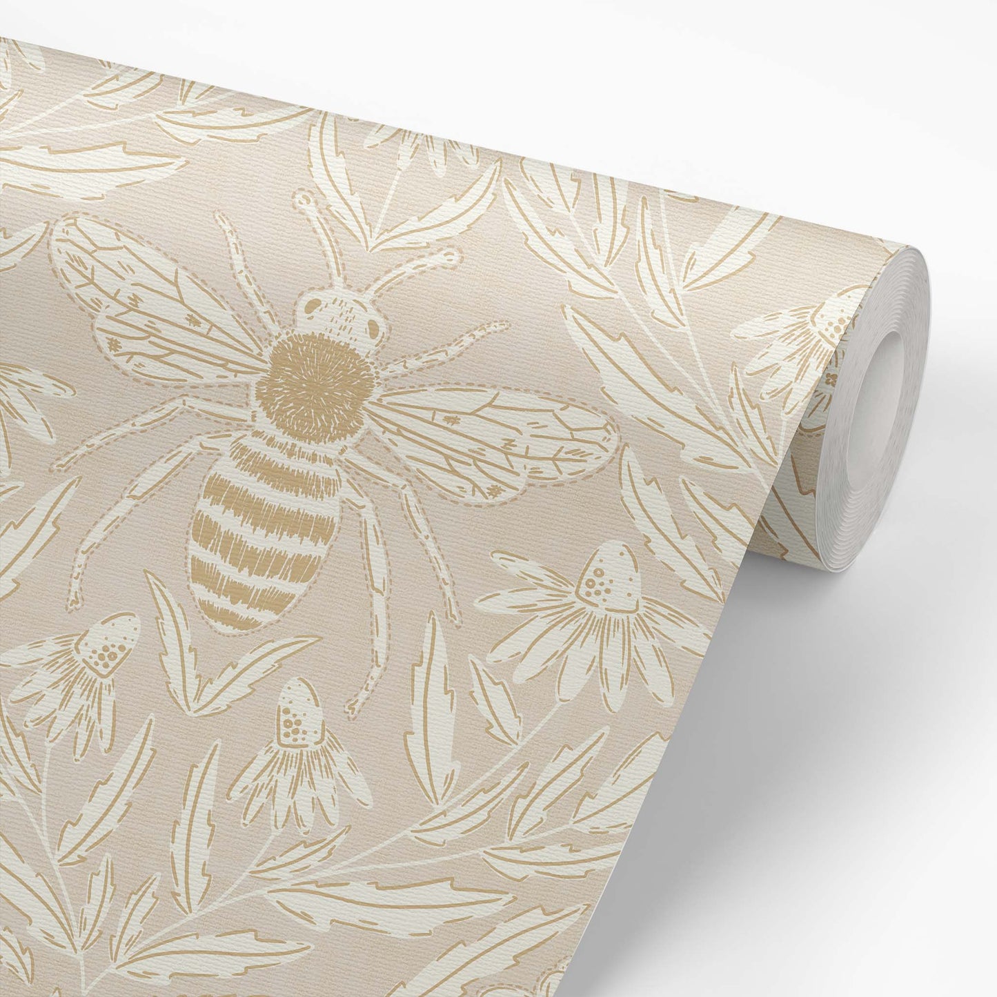 Honey Bee Meadow Wallpaper - Sand